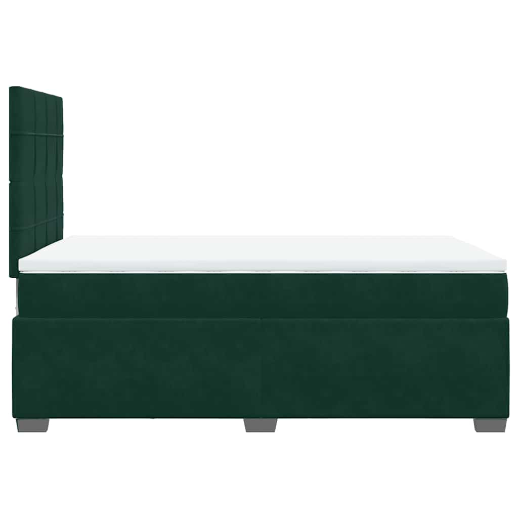 Krevet box spring s madracem tamnozeleni 120x190 cm baršunasti