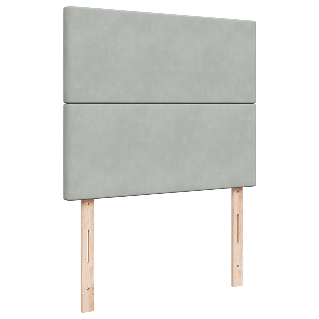 Box spring krevet s madracem svjetlosivi 120x200 cm baršunasti