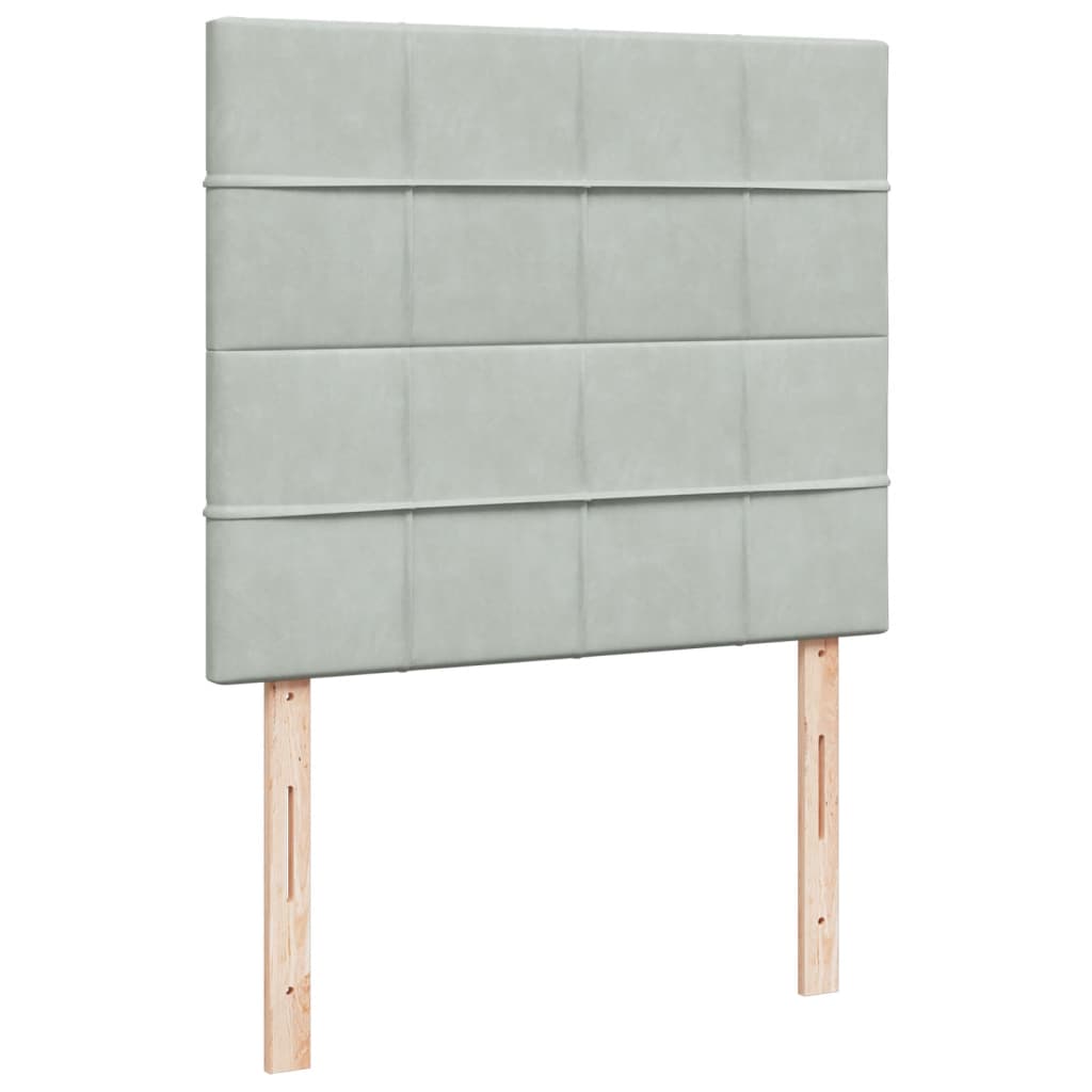 Box spring krevet s madracem svjetlosivi 120x200 cm baršunasti