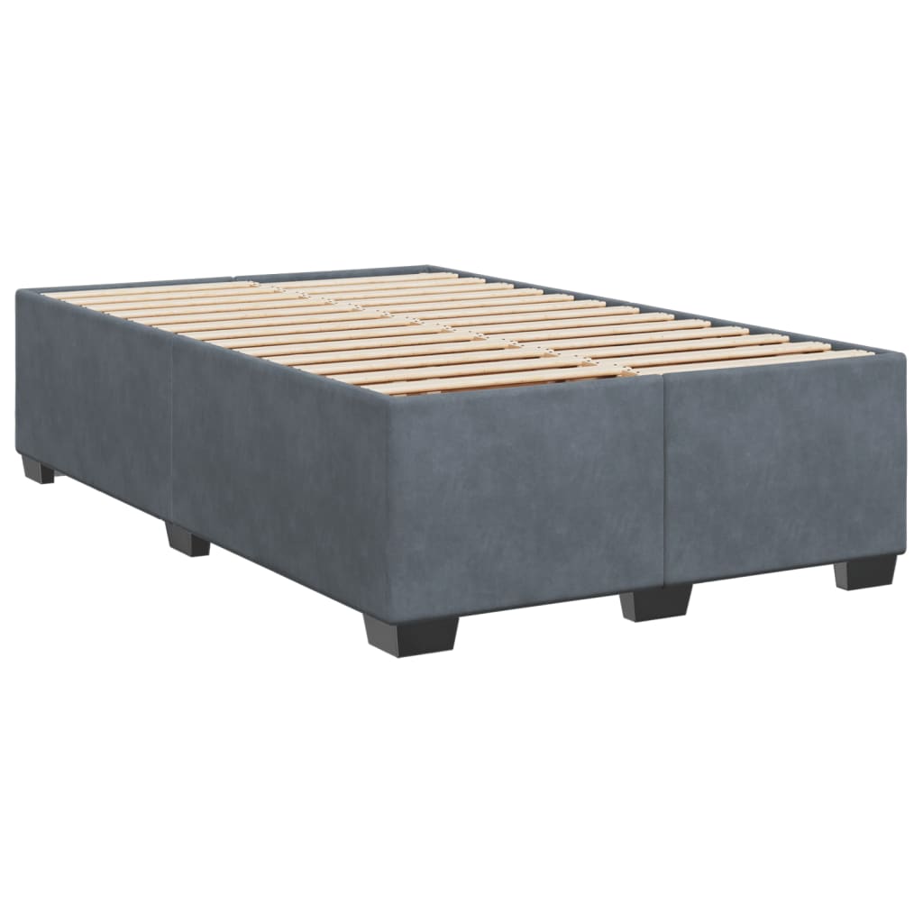 Box spring krevet s madracem tamnosivi 120 x 200 cm baršunasti