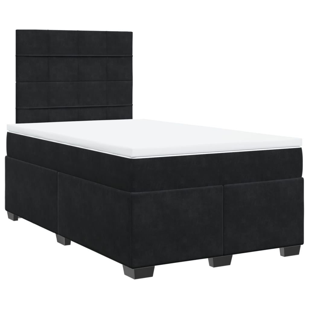 Box spring krevet s madracem crni 120 x 200 cm baršunasti