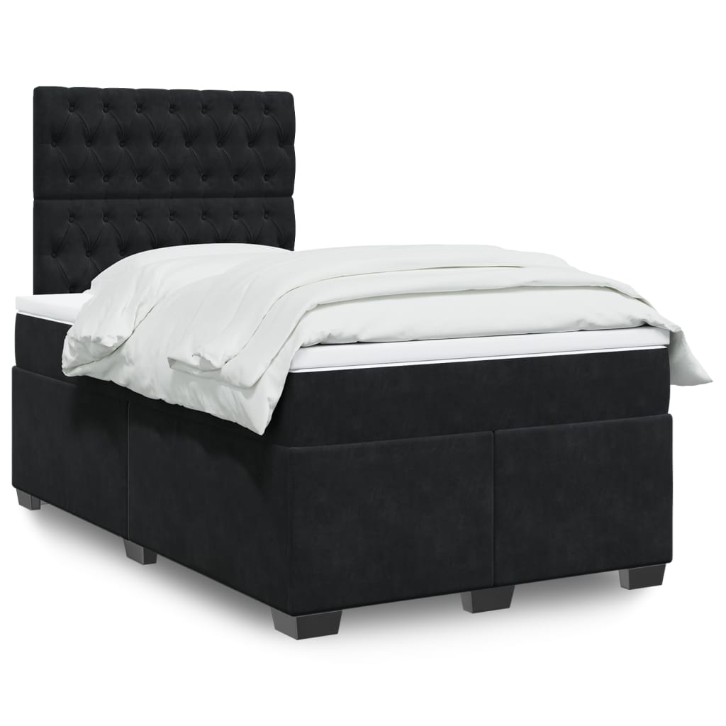 Box spring krevet s madracem crni 120 x 200 cm baršunasti