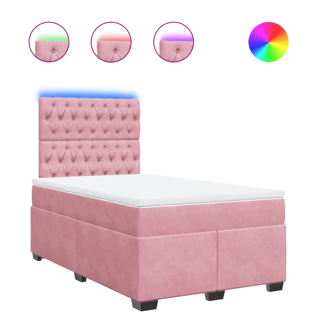 Box spring krevet s madracem ružičasti 120 x 200 cm baršunasti