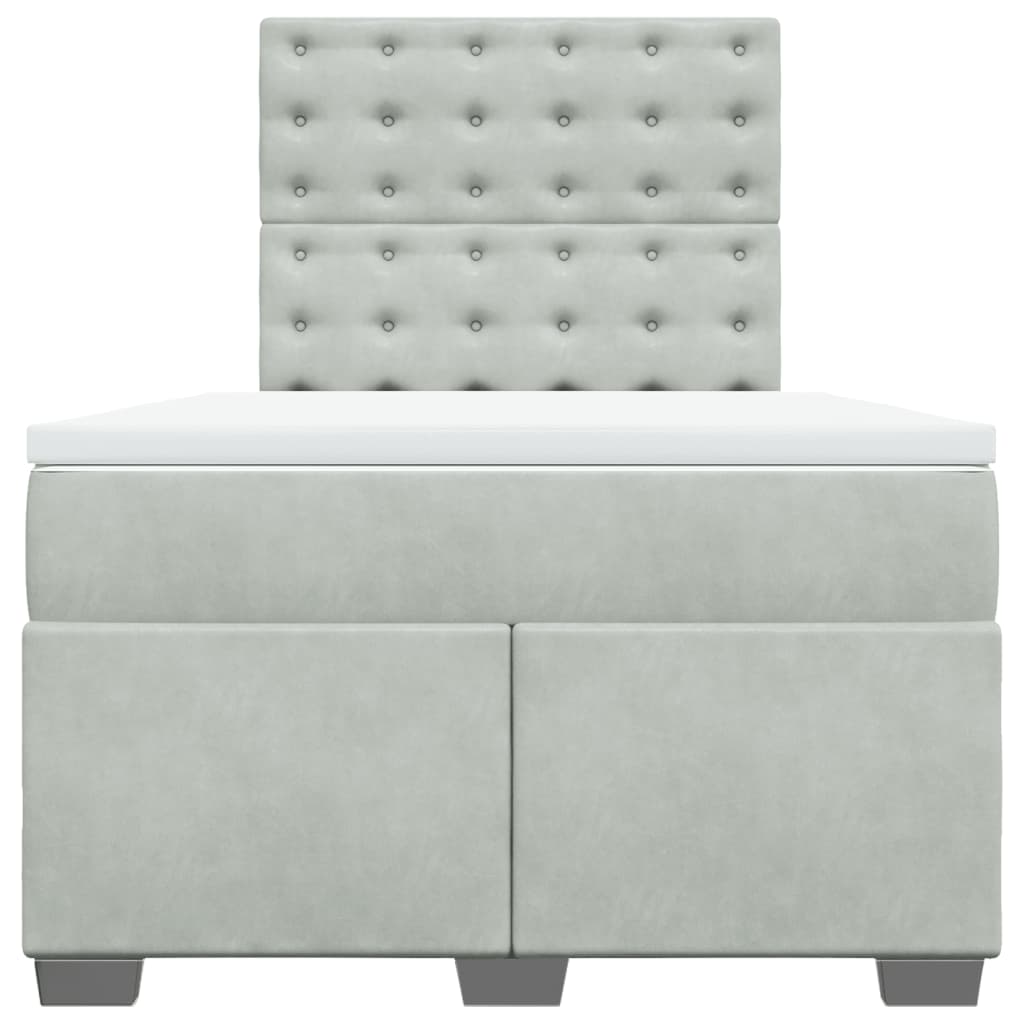 Box spring krevet s madracem svjetlosivi 120x200 cm baršunasti