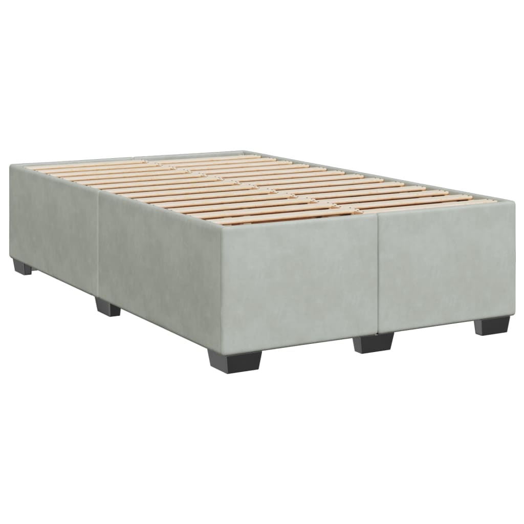 Box spring krevet s madracem svjetlosivi 120x200 cm baršunasti