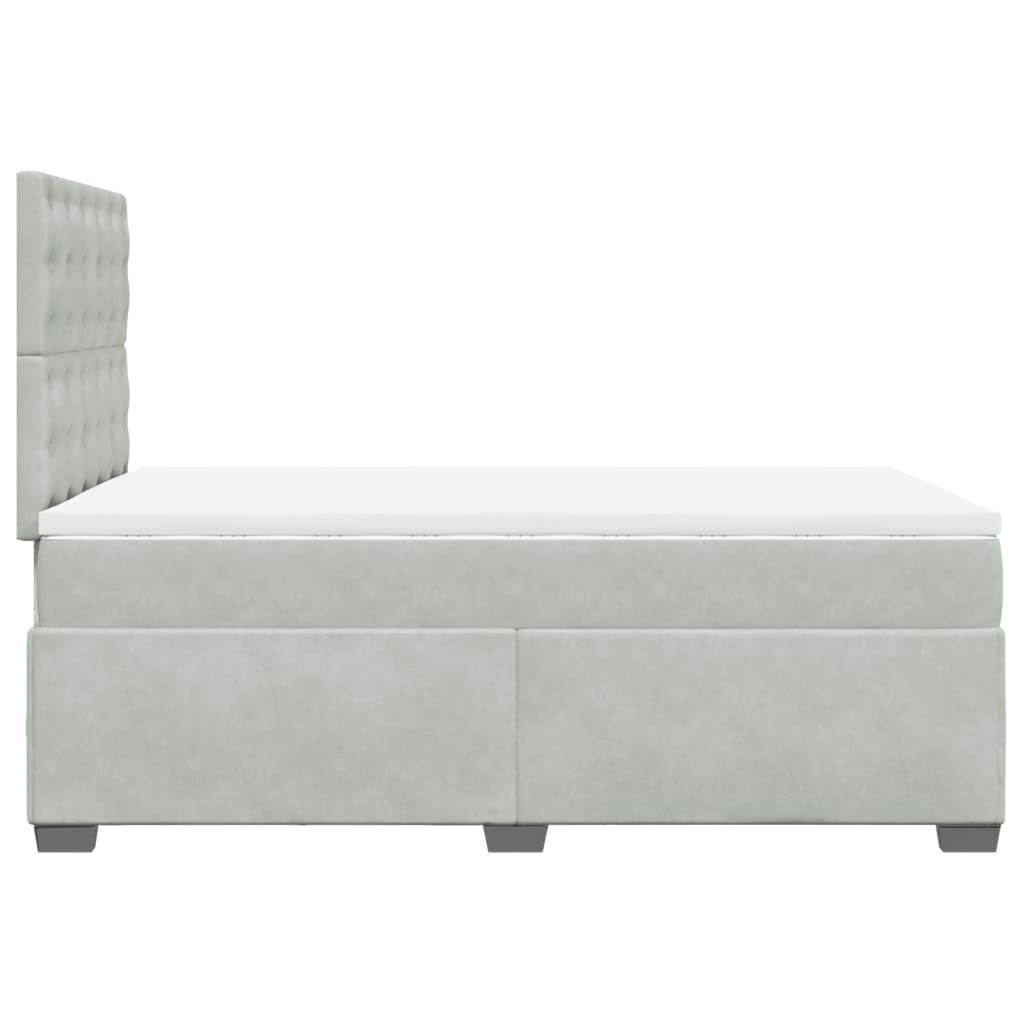Box spring krevet s madracem svjetlosivi 120x200 cm baršunasti