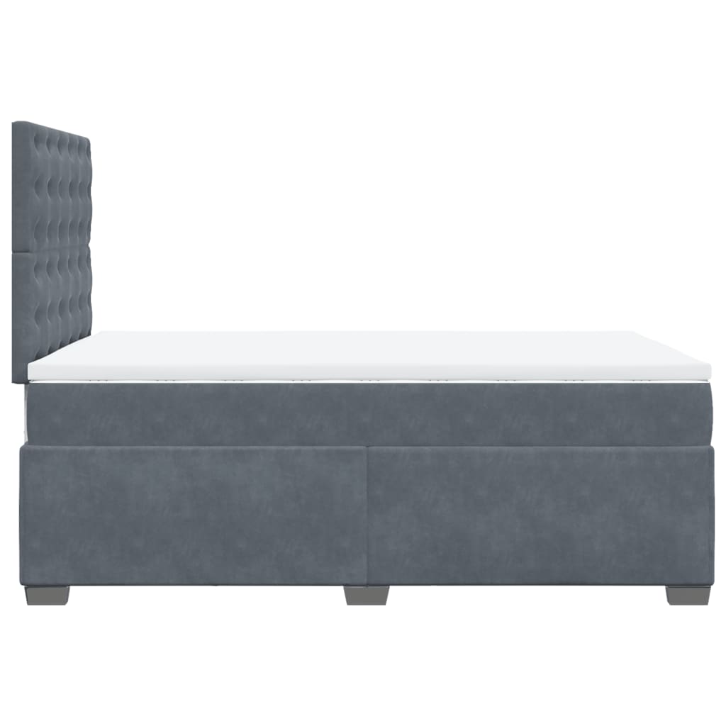 Box spring krevet s madracem tamnosivi 120 x 200 cm baršunasti