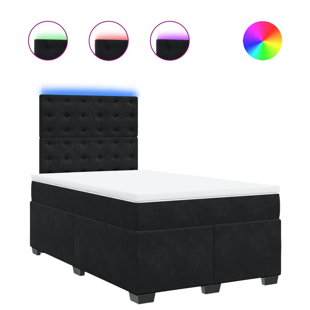 Box spring krevet s madracem crni 120 x 200 cm baršunasti