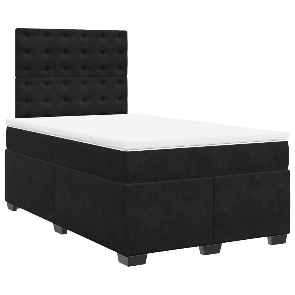 Box spring krevet s madracem crni 120 x 200 cm baršunasti