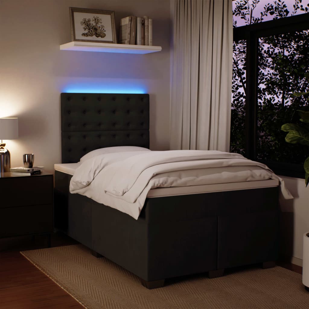 Box spring krevet s madracem crni 120 x 200 cm baršunasti