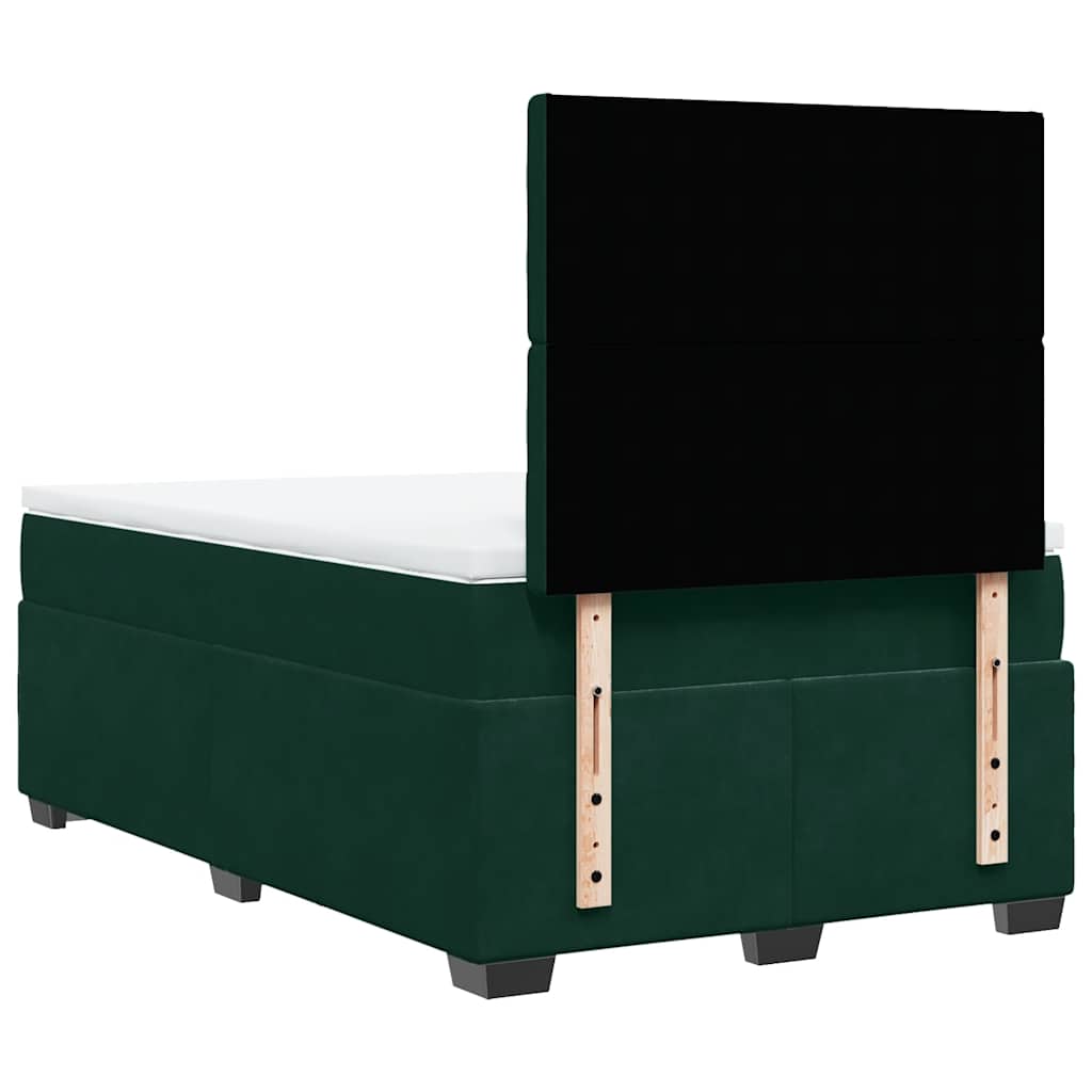 Box spring krevet s madracem tamnozeleni 120x200 cm baršunasti
