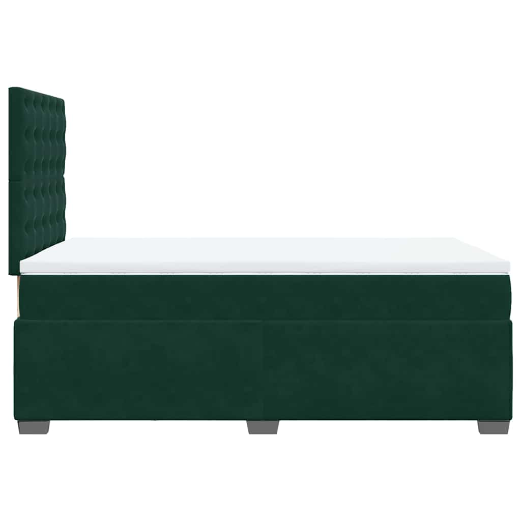Box spring krevet s madracem tamnozeleni 120x200 cm baršunasti