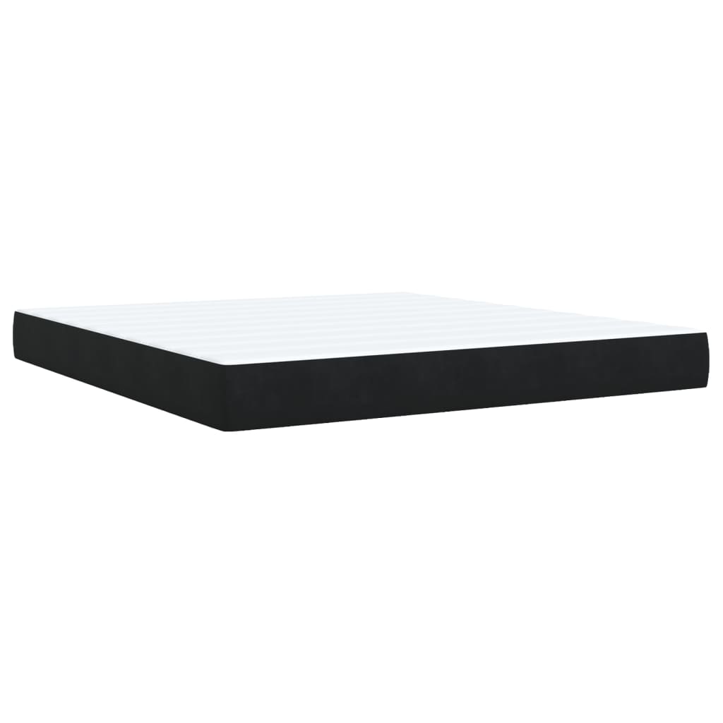 Krevet s oprugama i madracem crni 180x200 cm baršunasti