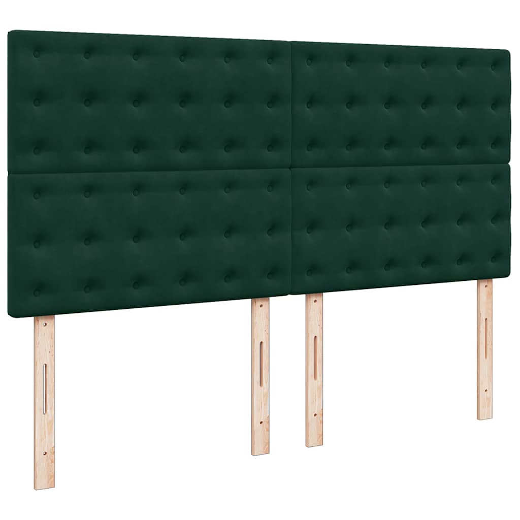 Krevet s oprugama i madracem tamnozeleni 180x200 cm baršunasti