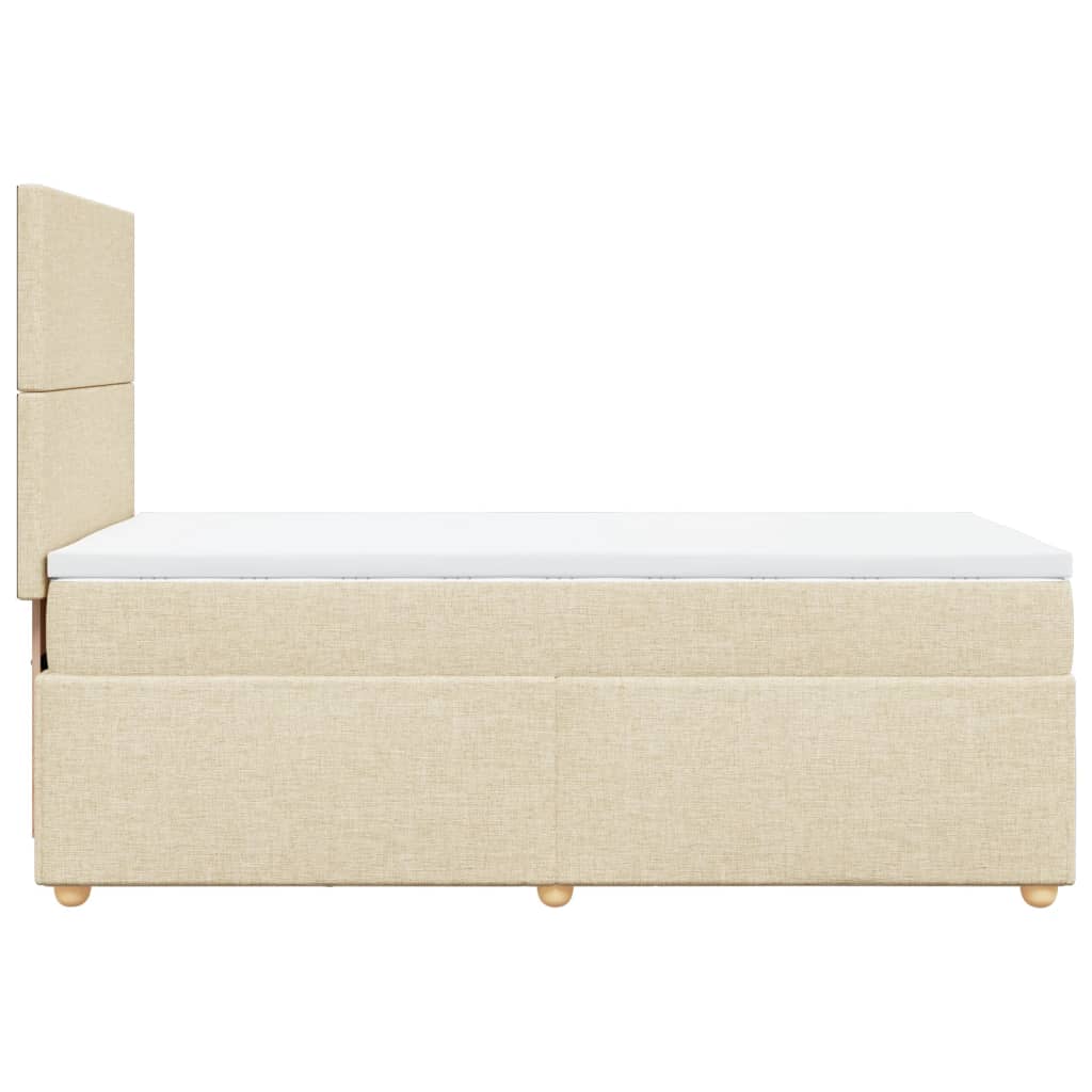 Krevet s oprugama i madracem krem 90 x 190 cm od tkanine