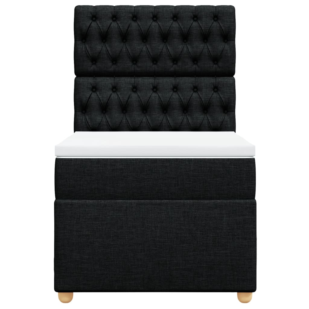 Box spring krevet s madracem crni 90x190 cm od tkanine