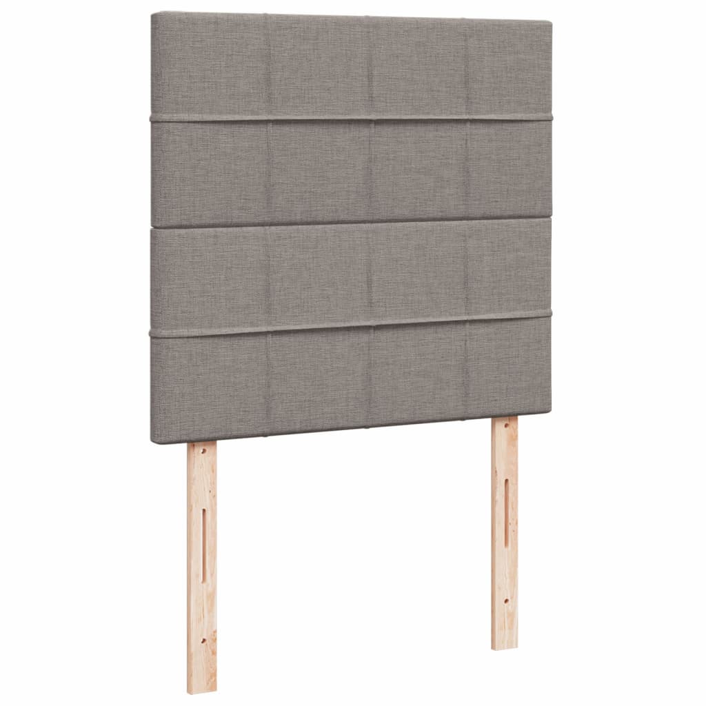 Krevet s oprugama i madracem smeđesivi 90x200 cm od tkanine
