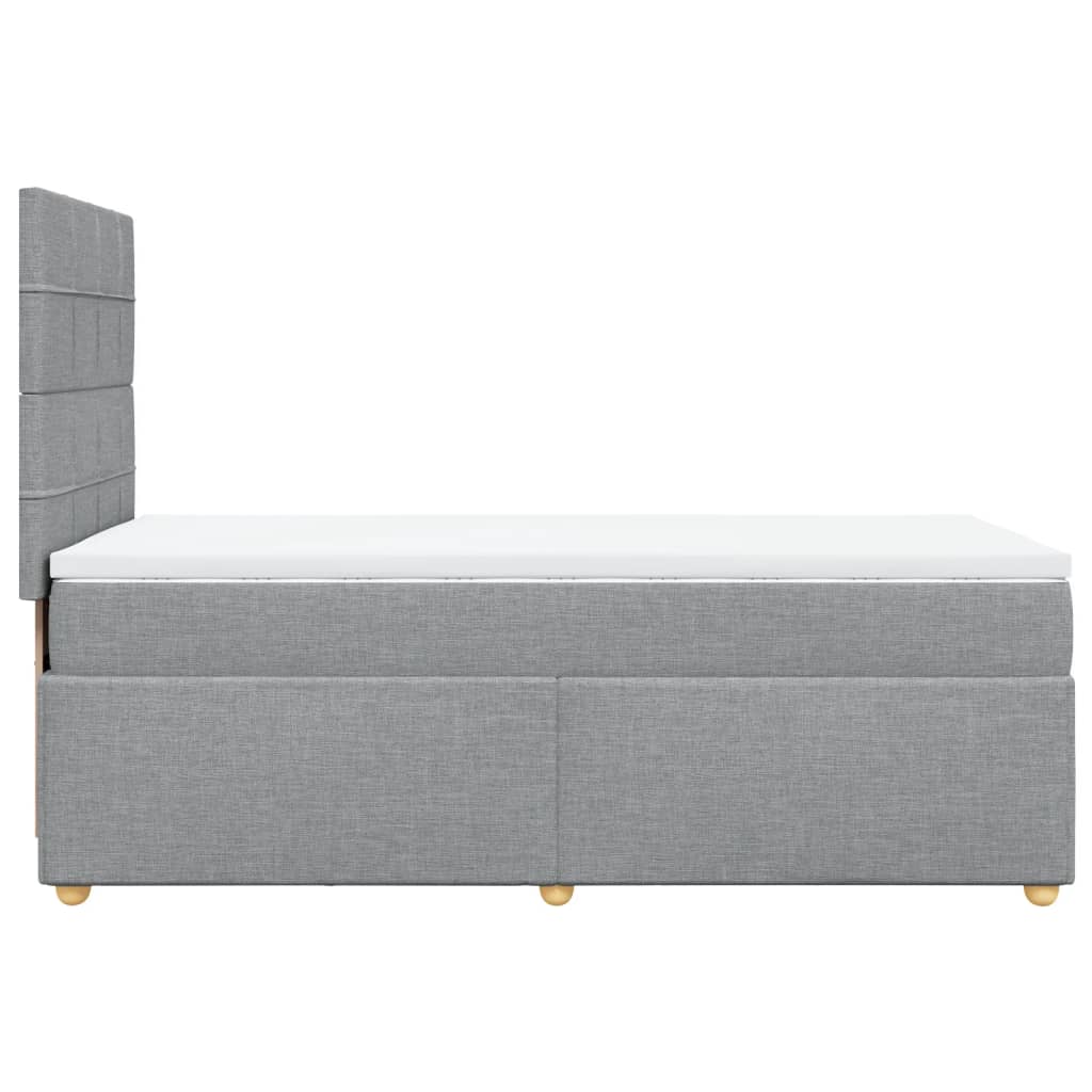 Krevet s oprugama i madracem svjetlosivi 100x200 cm od tkanine