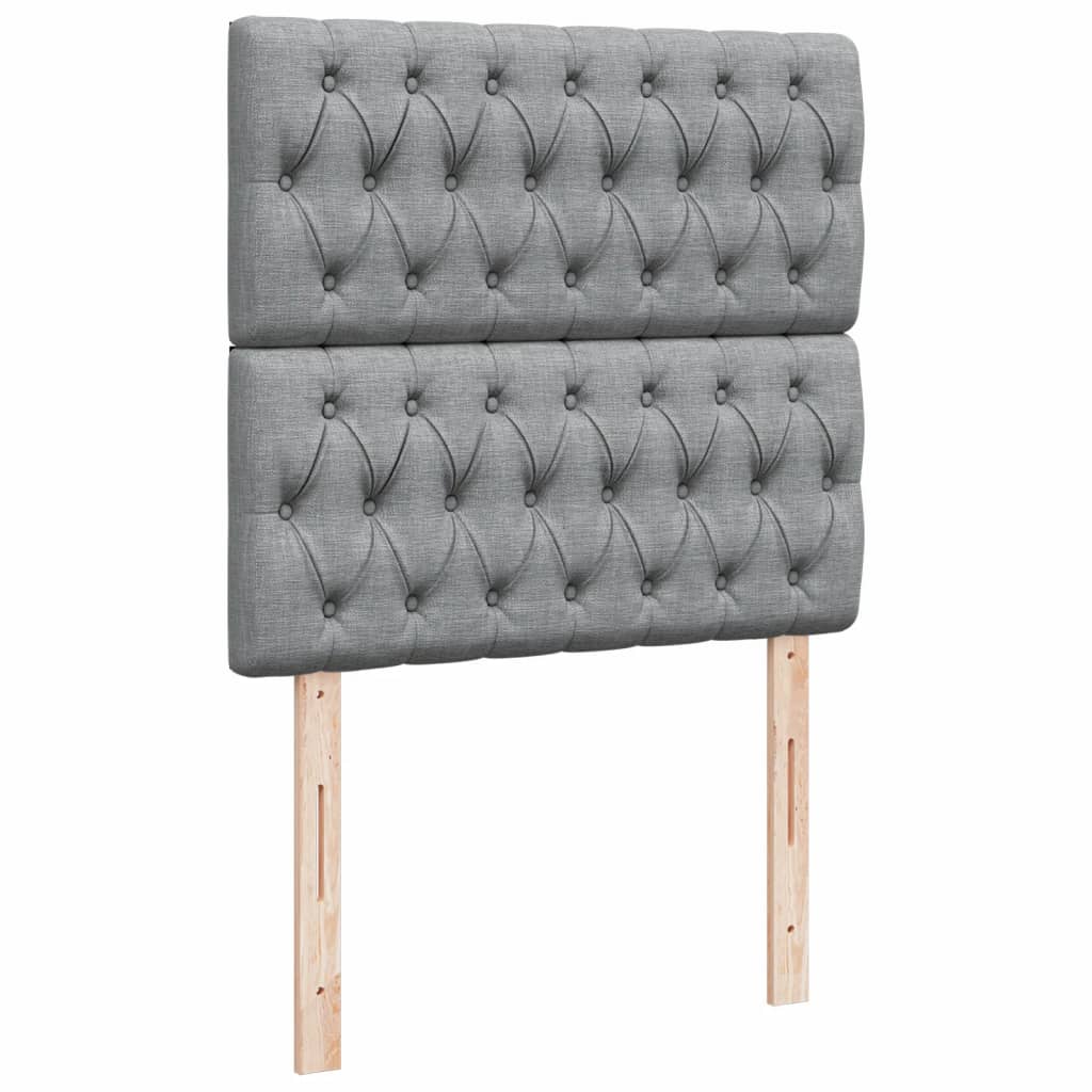 Krevet s oprugama i madracem svjetlosivi 100x200 cm od tkanine