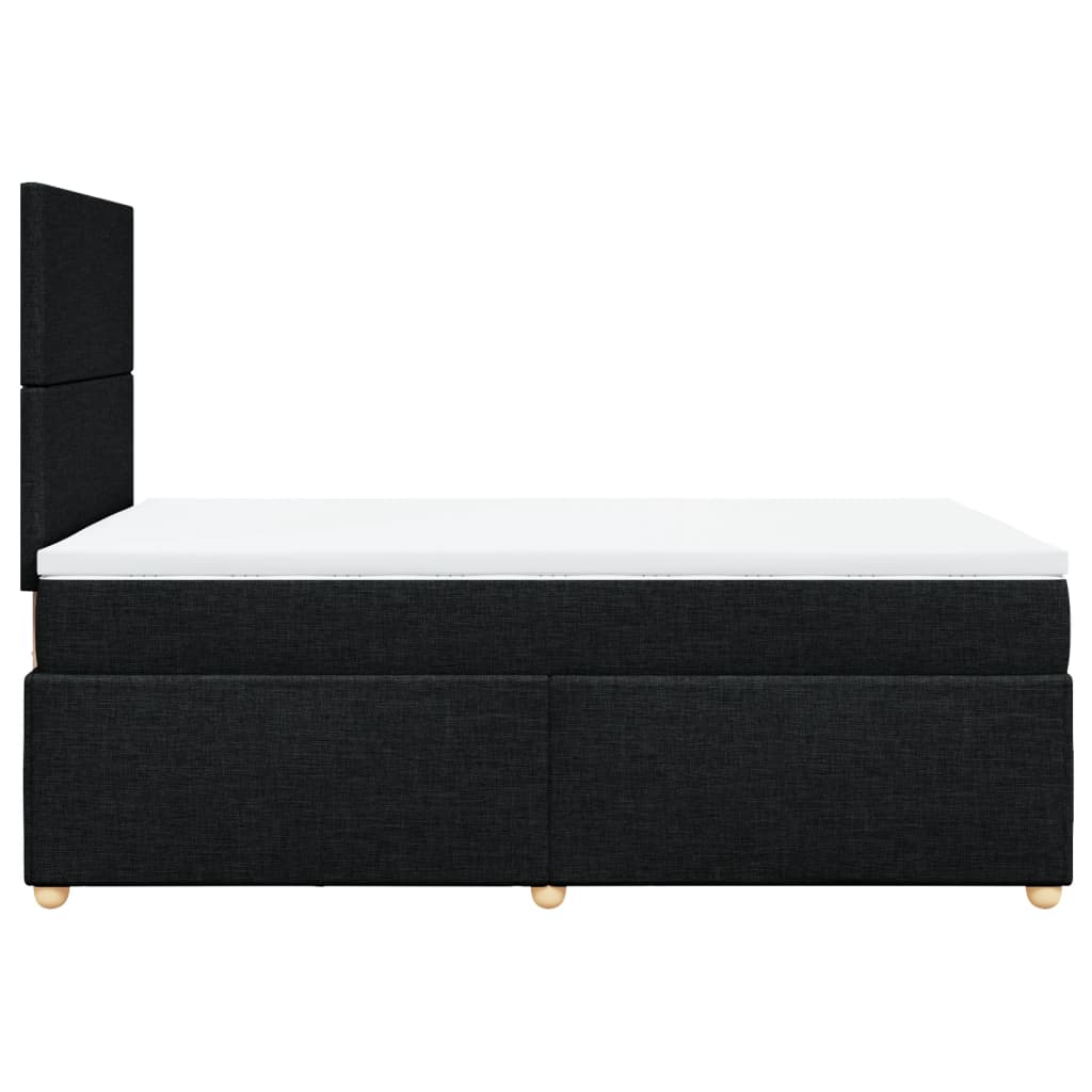 Krevet box spring s madracem crni 120 x 190 cm od tkanine