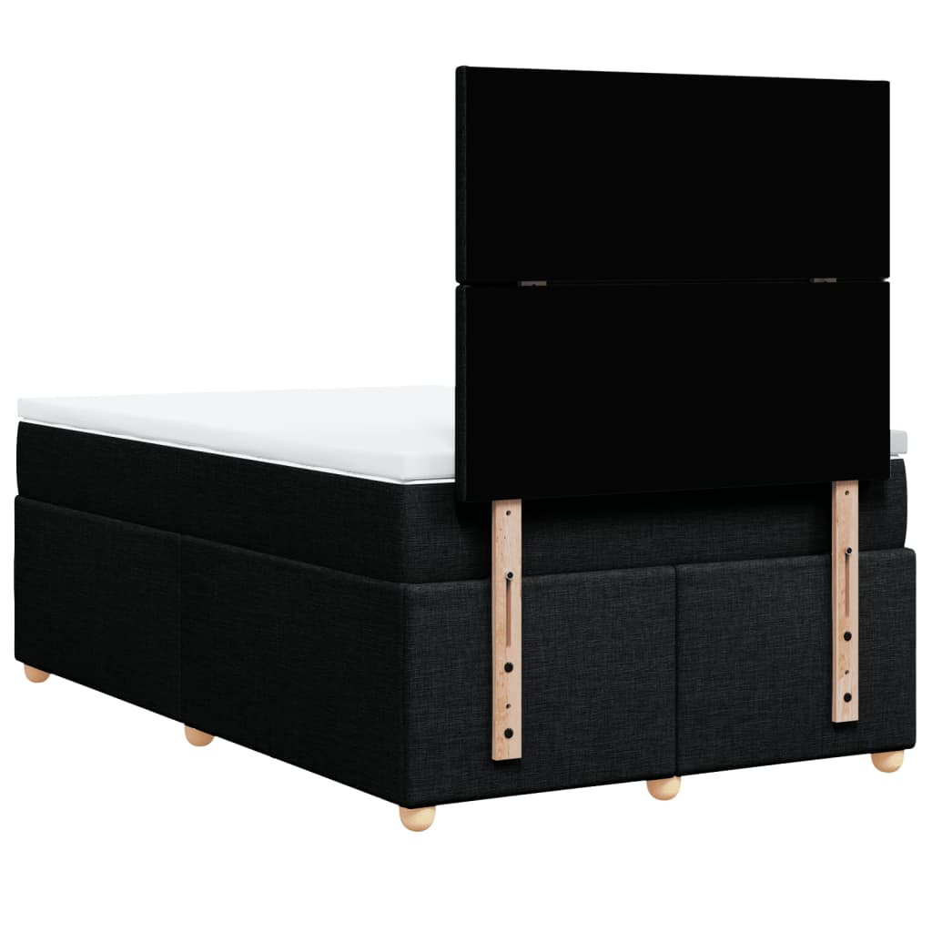 Krevet box spring s madracem crni 120 x 190 cm od tkanine