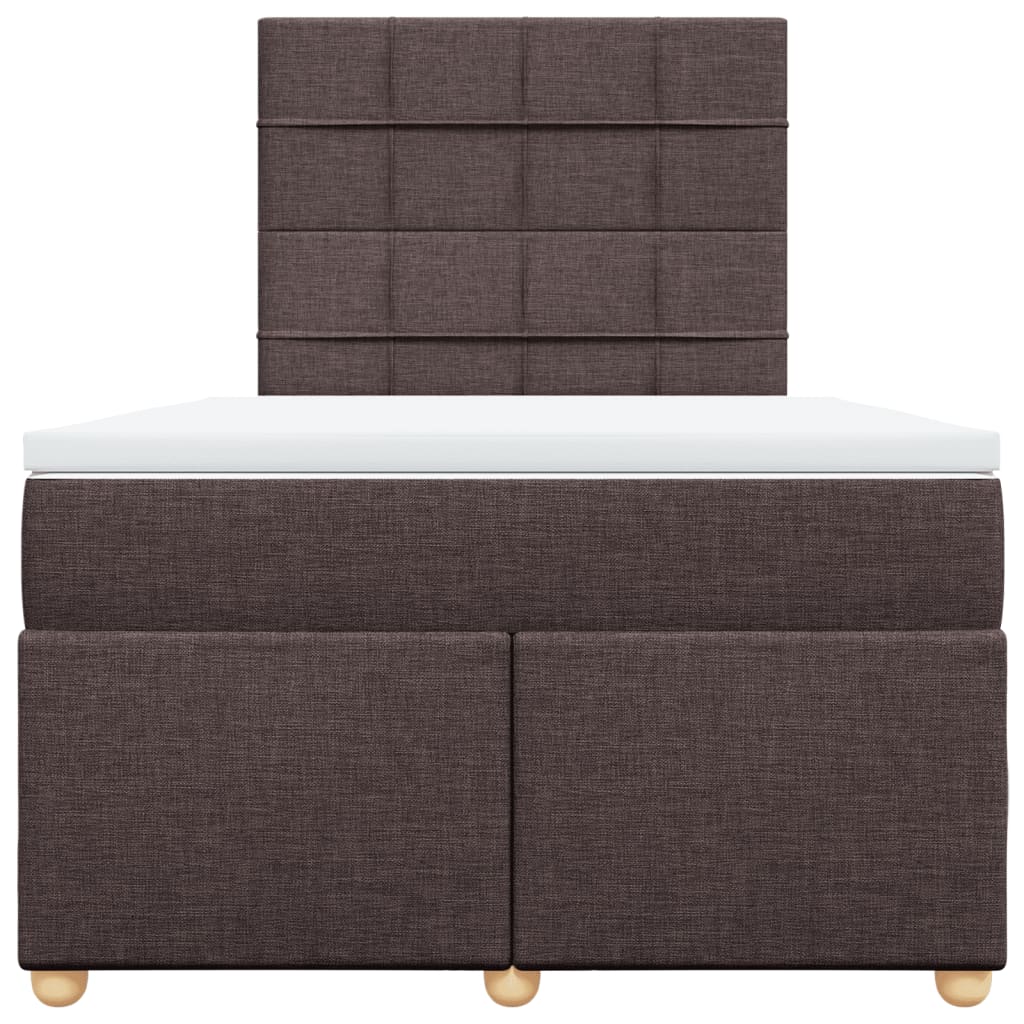 Krevet box spring s madracem tamnosmeđi 120 x 190 cm od tkanine