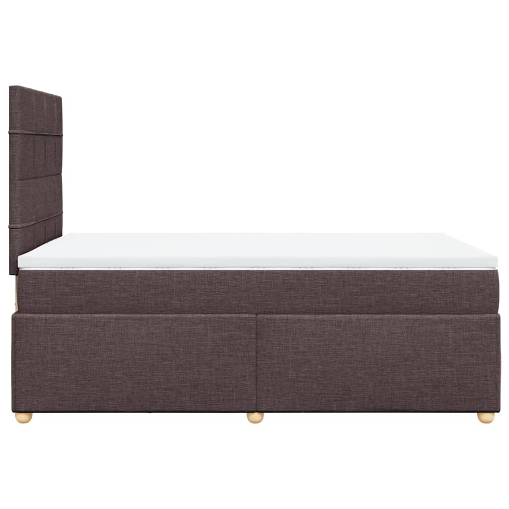 Krevet box spring s madracem tamnosmeđi 120 x 190 cm od tkanine