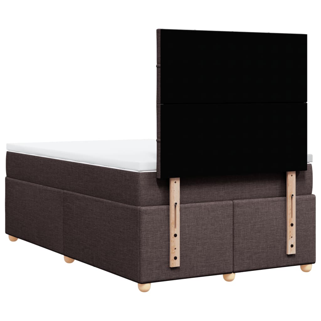 Krevet box spring s madracem tamnosmeđi 120 x 190 cm od tkanine