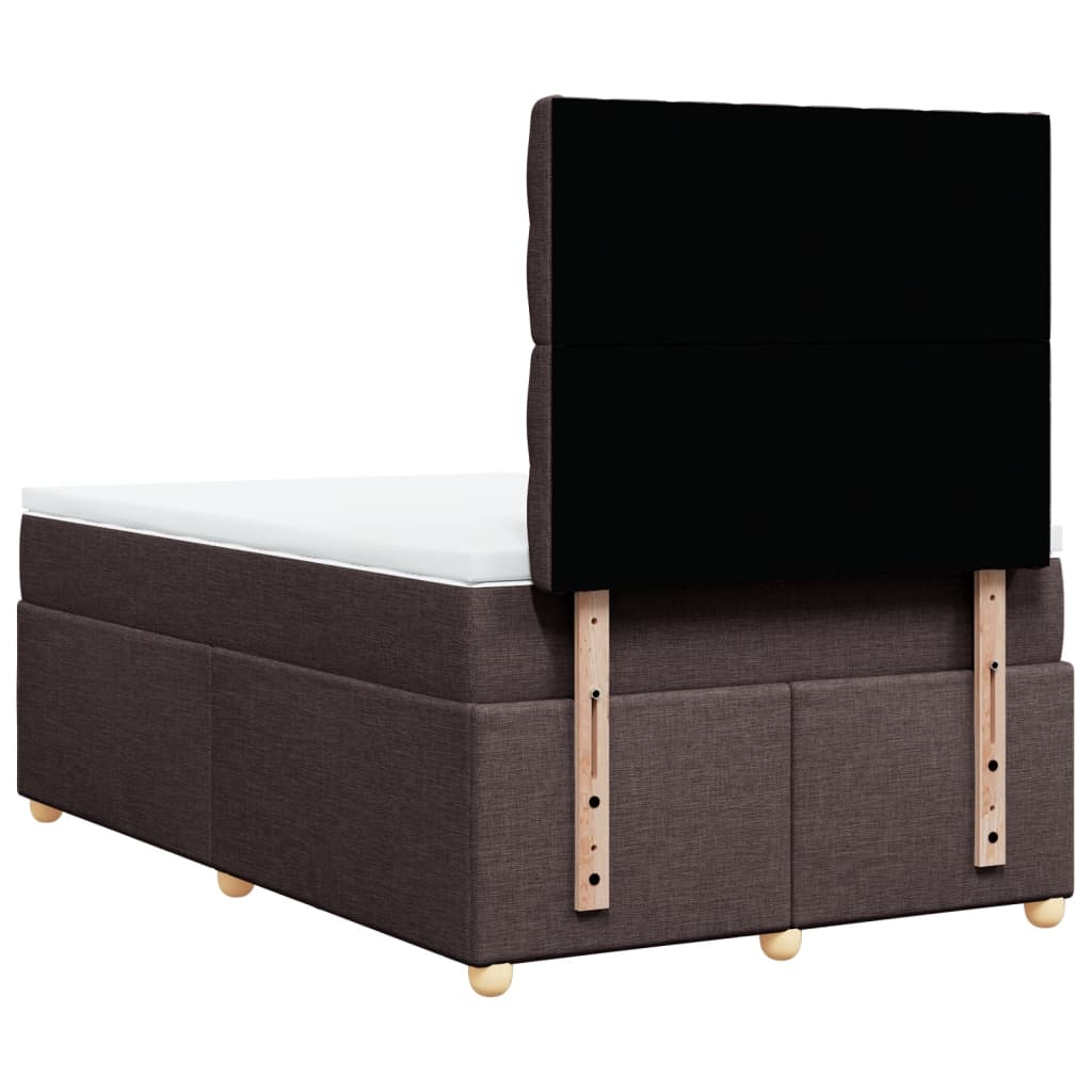 Krevet box spring s madracem tamnosmeđi 120 x 190 cm od tkanine