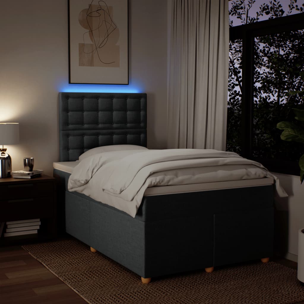 Krevet box spring s madracem tamnosivi 120 x 190 cm tkanina