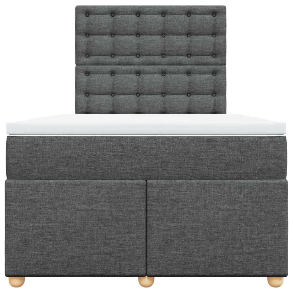 Krevet box spring s madracem tamnosivi 120 x 190 cm tkanina