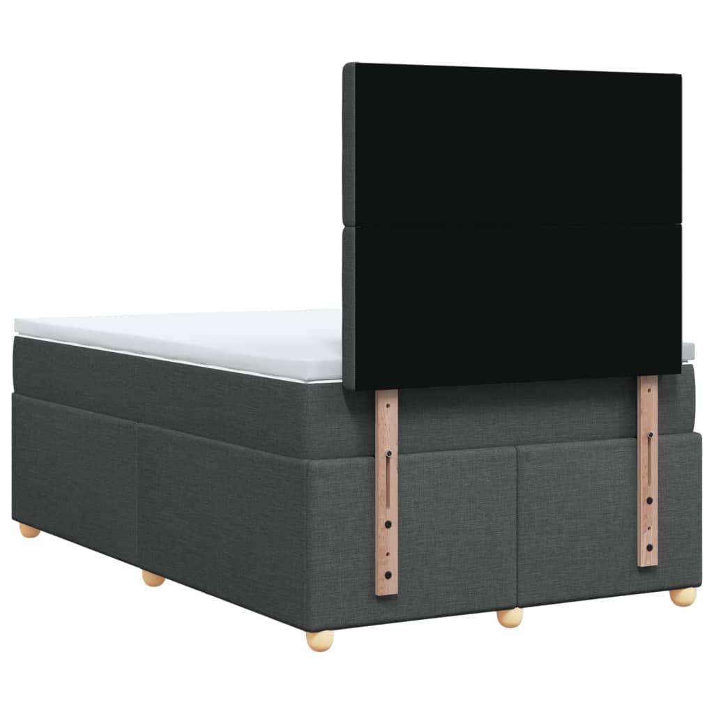 Krevet box spring s madracem tamnosivi 120 x 190 cm tkanina