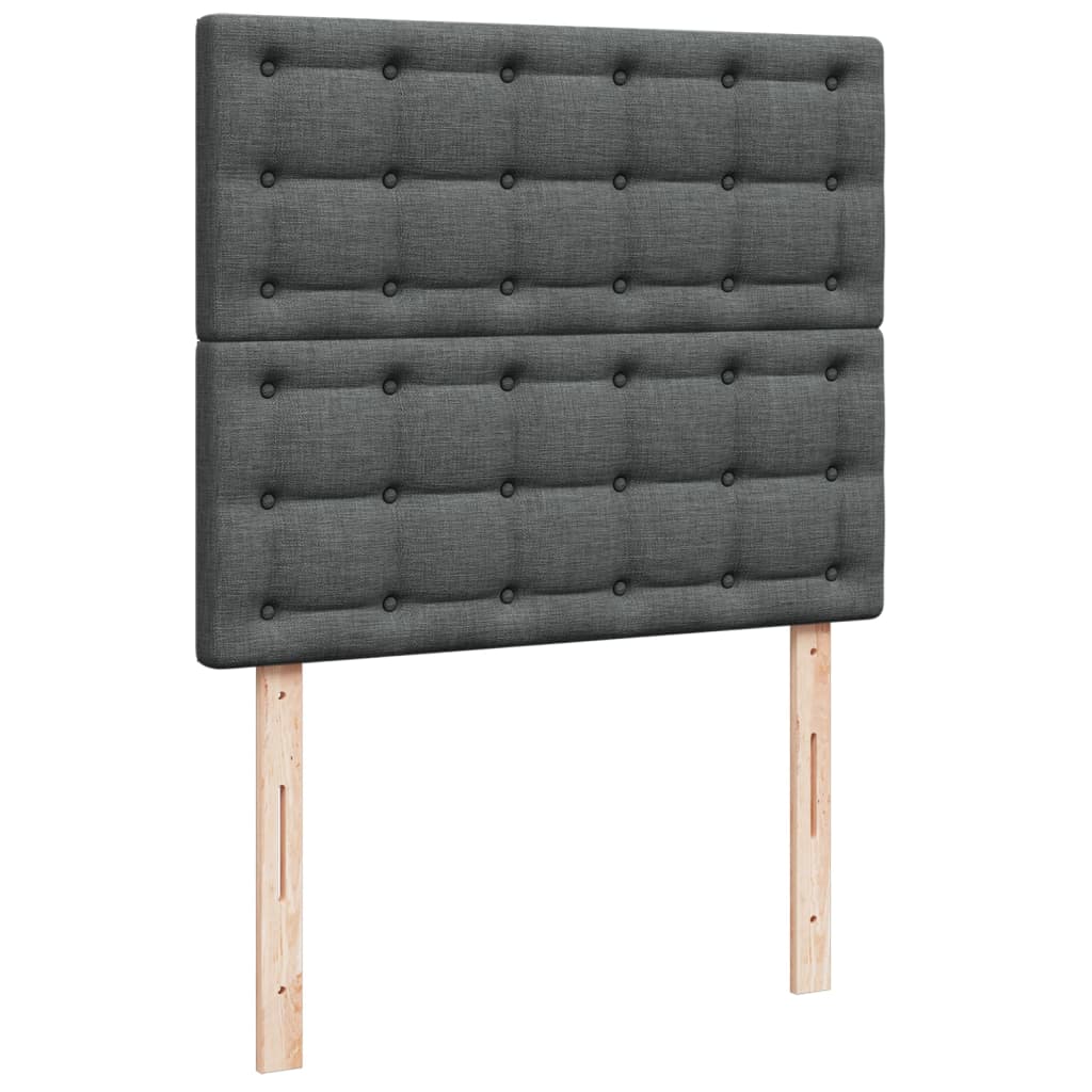 Krevet box spring s madracem tamnosivi 120 x 190 cm tkanina