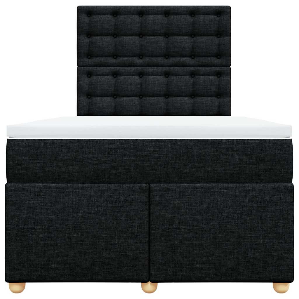Krevet box spring s madracem crni 120 x 190 cm od tkanine