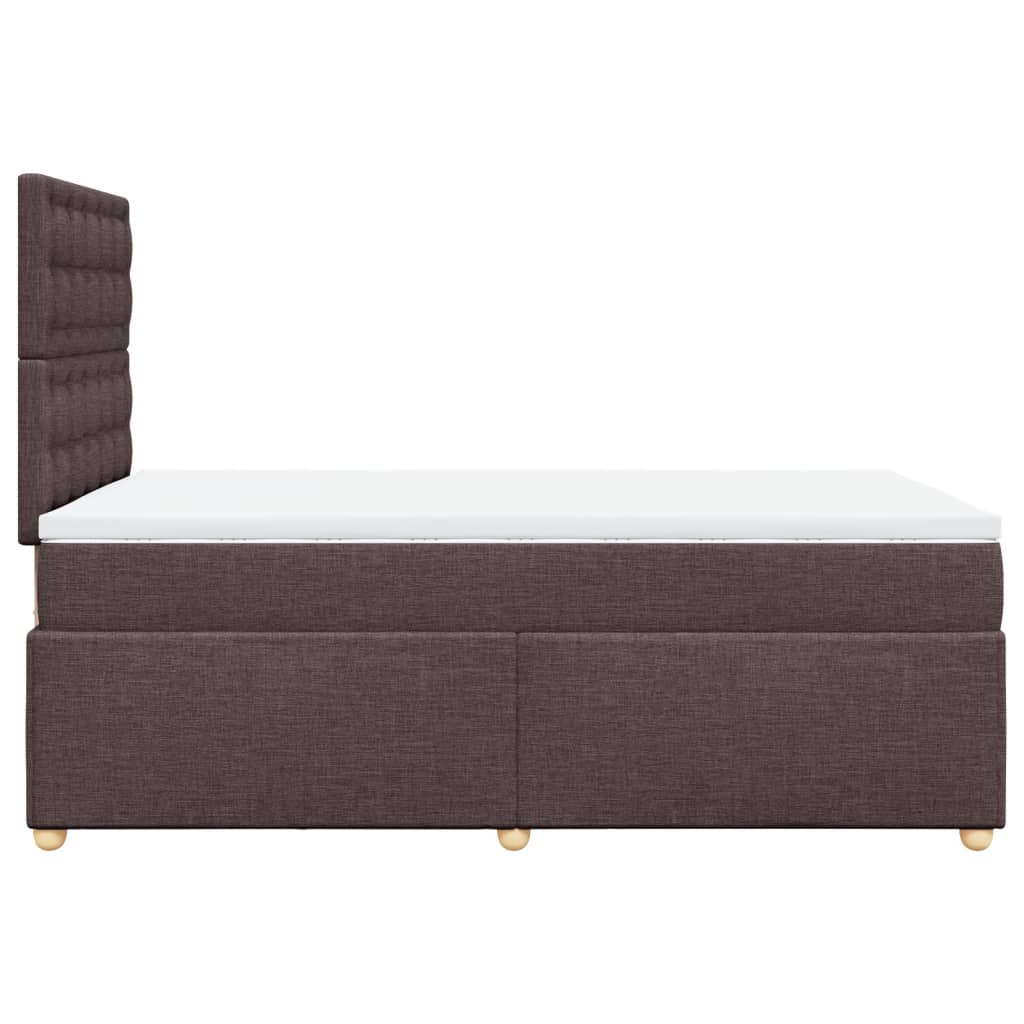 Krevet box spring s madracem tamnosmeđi 120 x 190 cm od tkanine