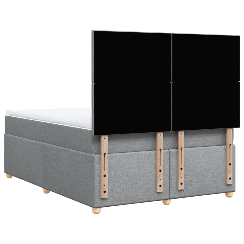 Krevet box spring s madracem svjetlosivi 140x200 cm od tkanine