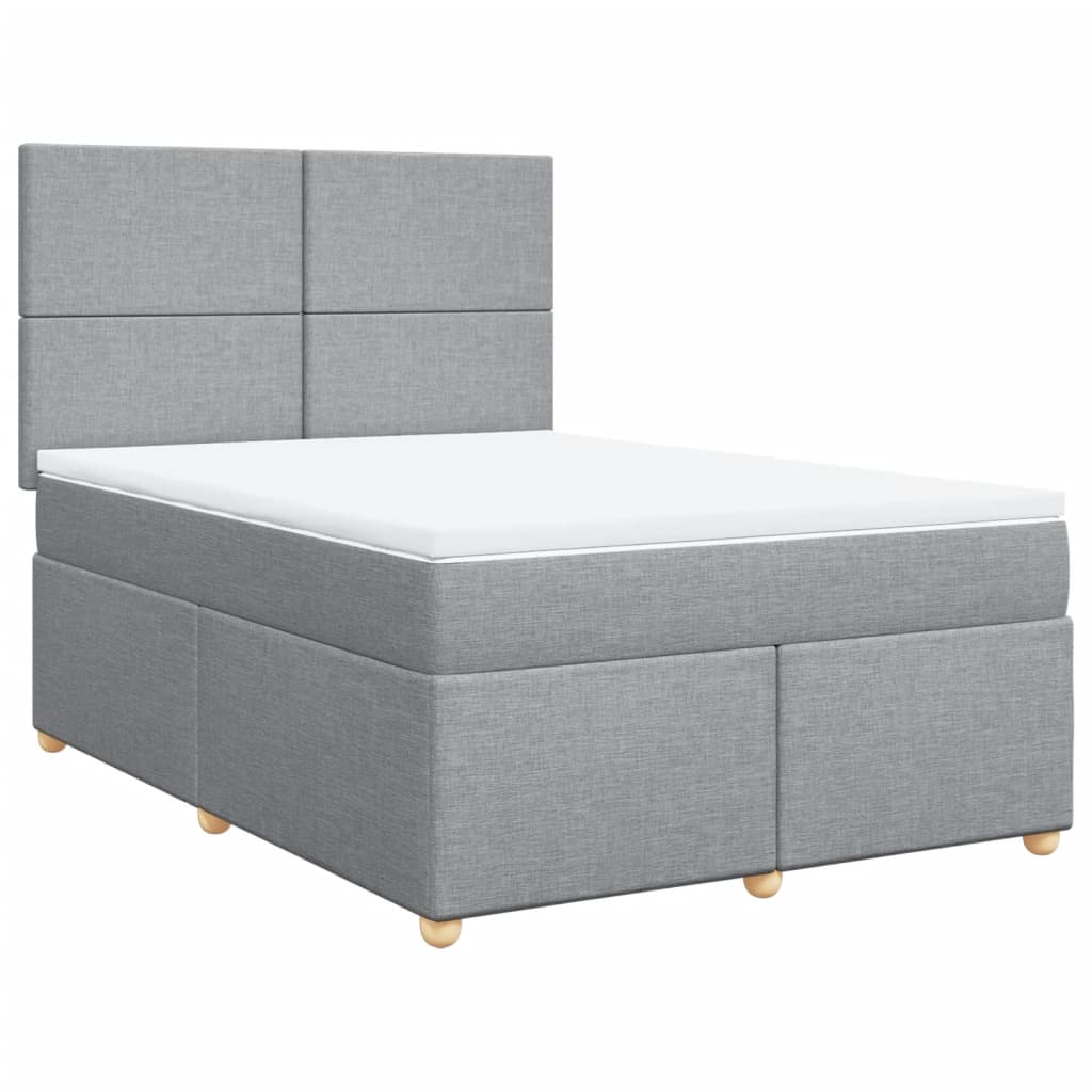 Krevet box spring s madracem svjetlosiva 160x200 cm tkanina