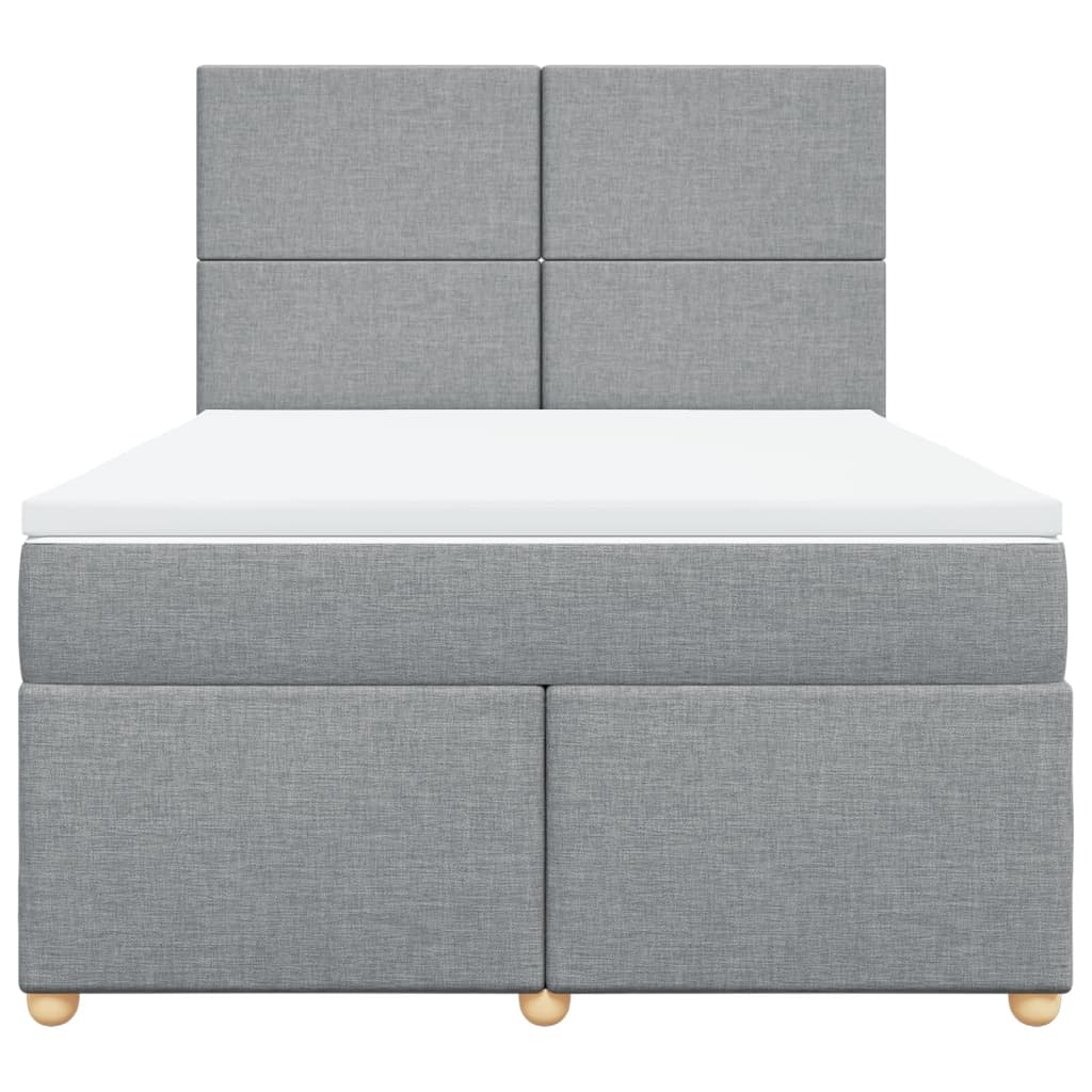 Krevet box spring s madracem svjetlosiva 160x200 cm tkanina