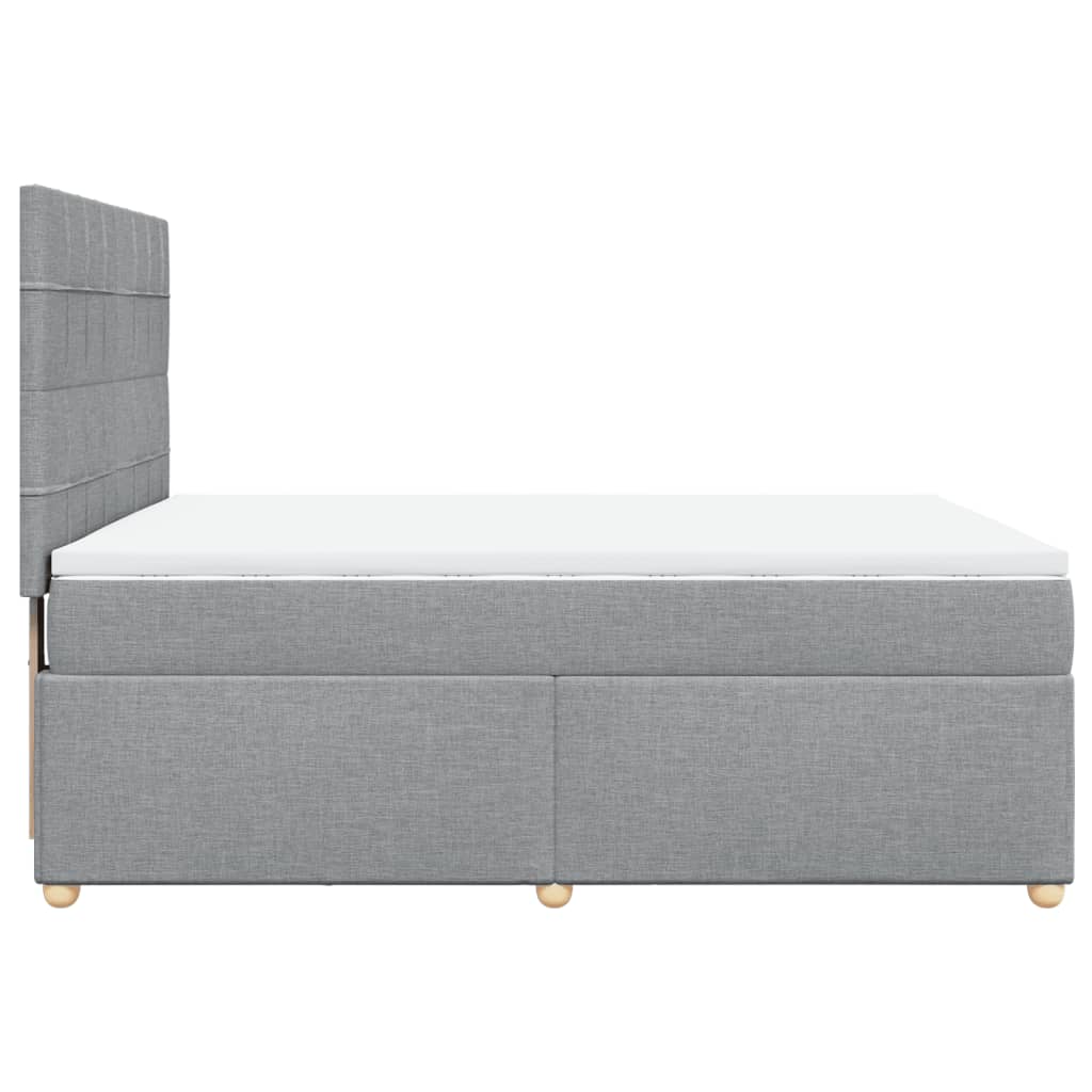 Krevet box spring s madracem svjetlosiva 160x200 cm tkanina