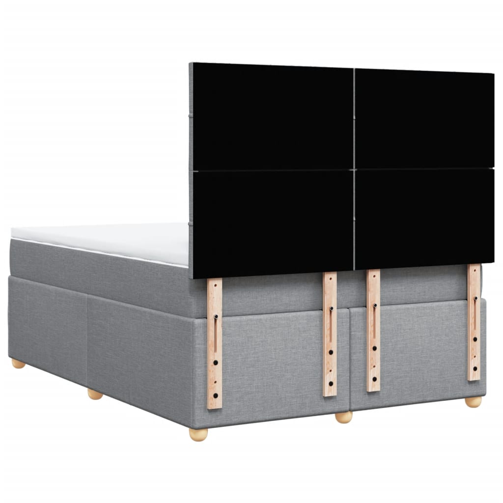 Krevet box spring s madracem svjetlosiva 160x200 cm tkanina