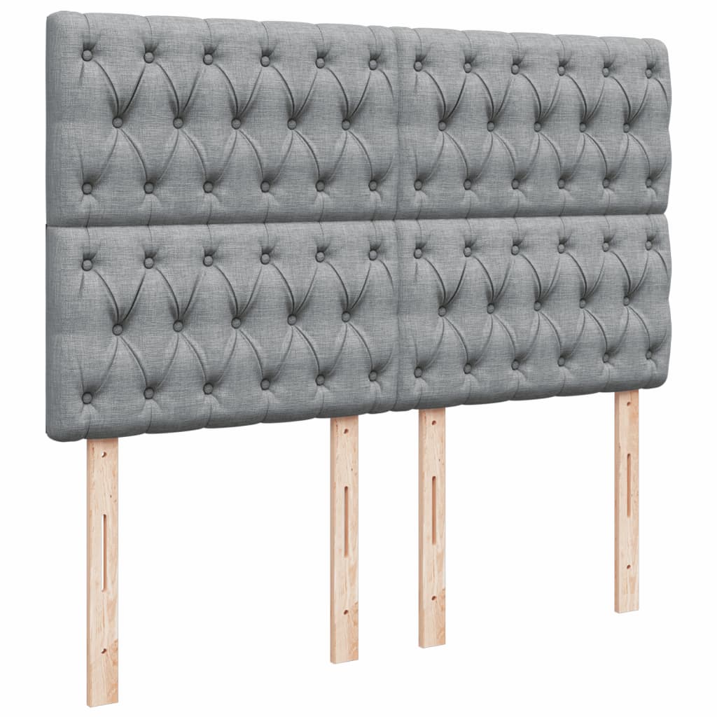 Krevet box spring s madracem svjetlosiva 160x200 cm tkanina