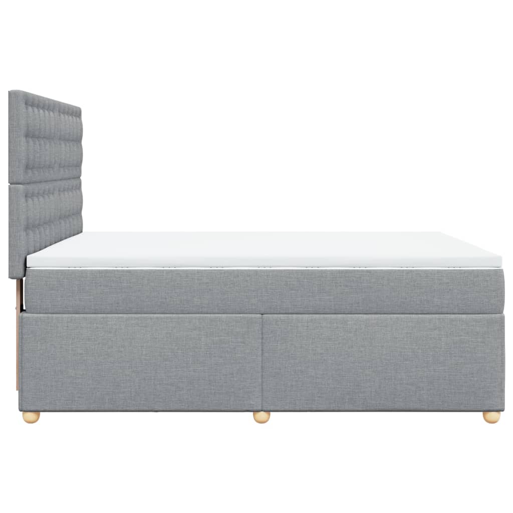 Krevet box spring s madracem svjetlosiva 160x200 cm tkanina