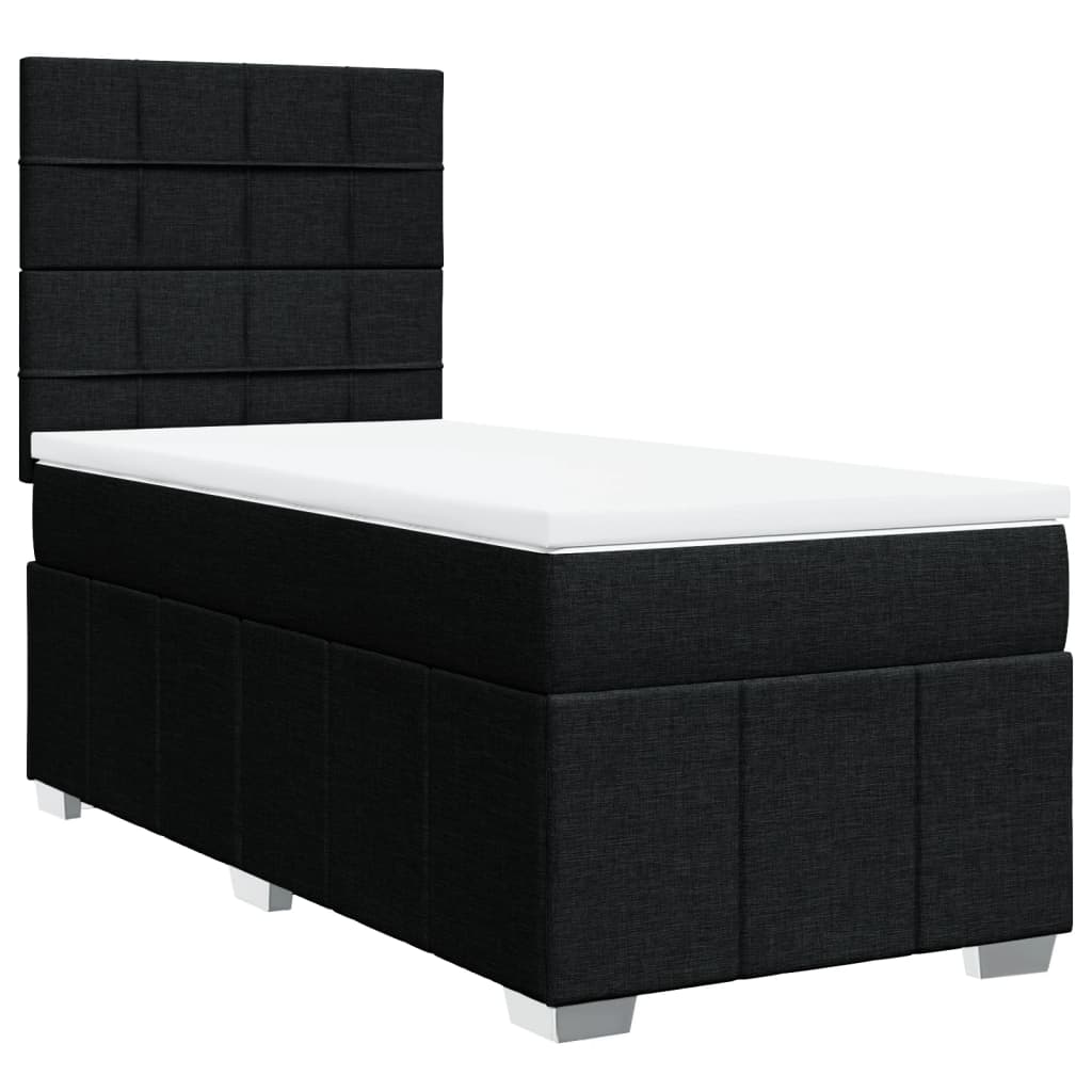 Box spring krevet s madracem crni 80 x 200 cm od tkanine