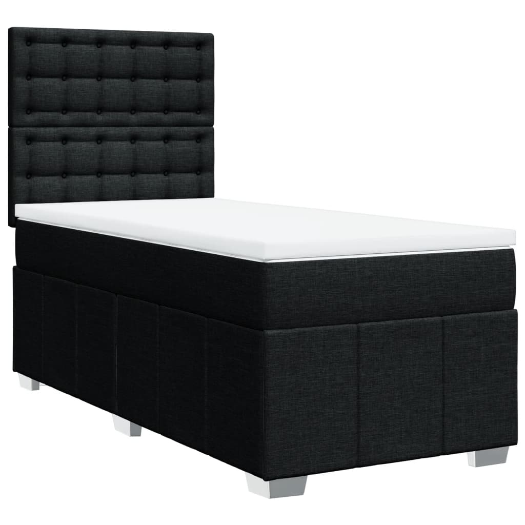 Box spring krevet s madracem crni 80 x 200 cm od tkanine