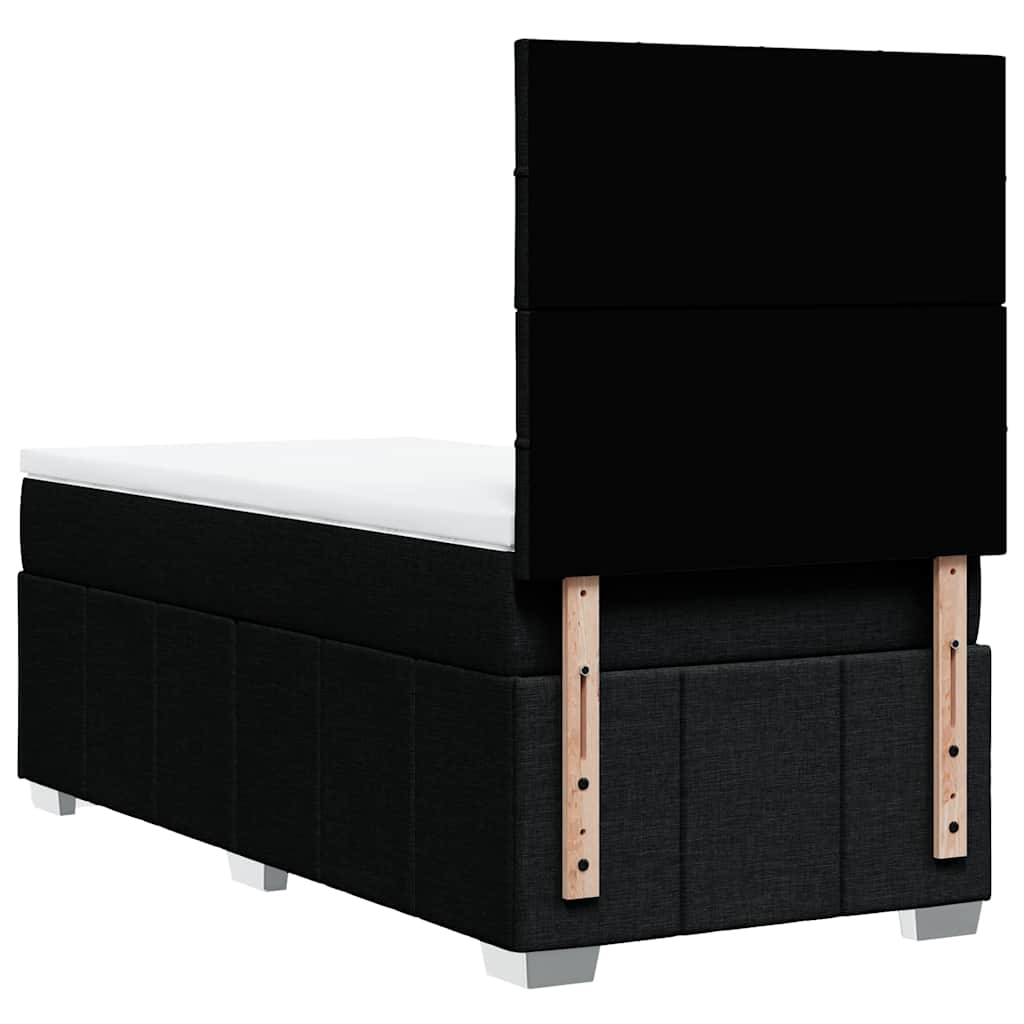 Box spring krevet s madracem crni 90x190 cm od tkanine