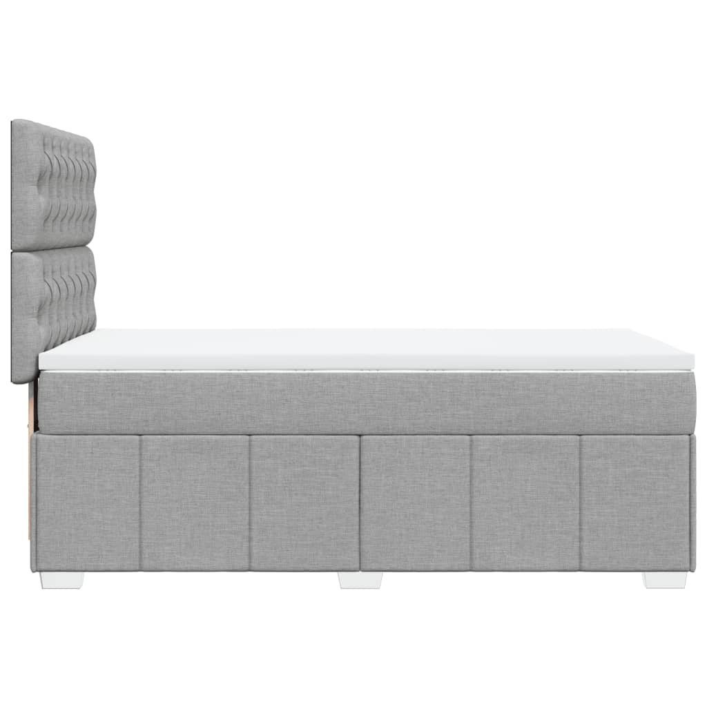 Box spring krevet s madracem svjetlosivi 90x190 cm od tkanine