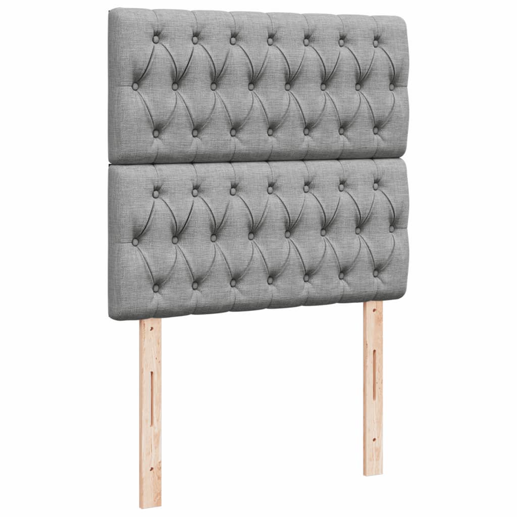 Box spring krevet s madracem svjetlosivi 90x190 cm od tkanine