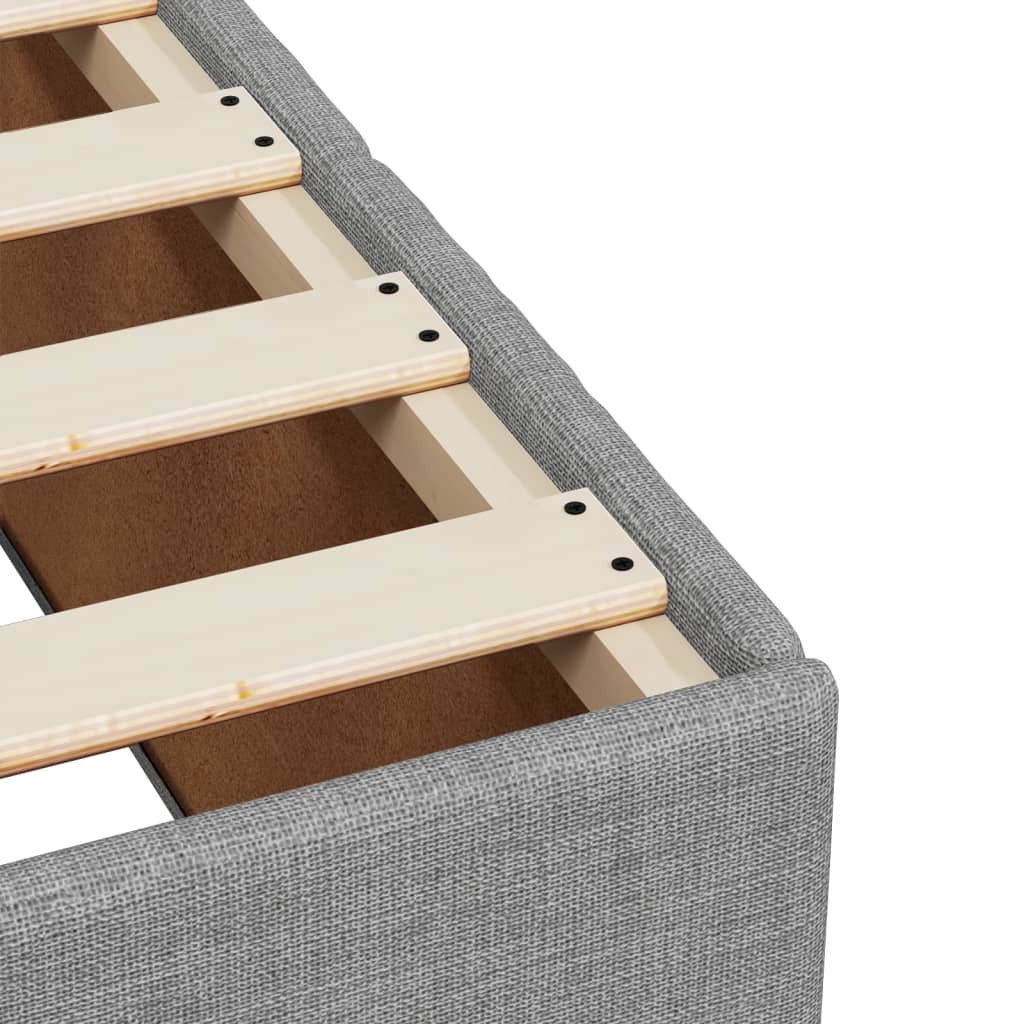 Okvir kreveta s oprugama i madrac svjetlosivi 90x200cm tkanina