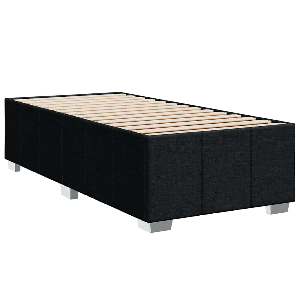 Krevet s oprugama i madracem crni 90x200 cm od tkanine