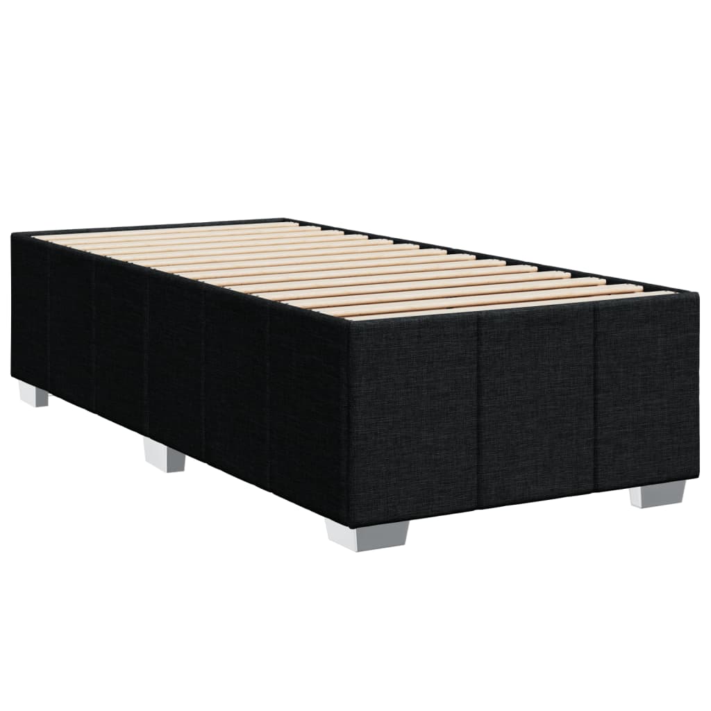 Krevet s oprugama i madracem crni 90x200 cm od tkanine